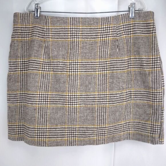 Forever 21+ Checkered Plaid A-Line Lined Skirt Women's Size 2X Classic Retro - Picture 1 of 6